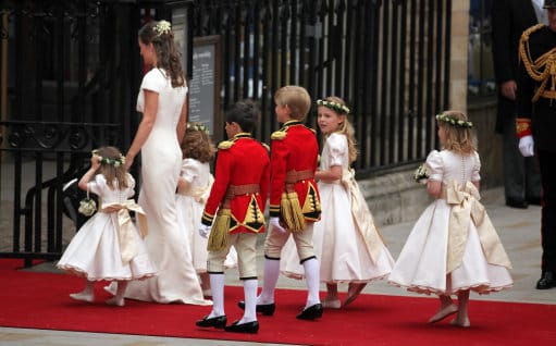 Pippa Middleton wears a white bridesmaid dress