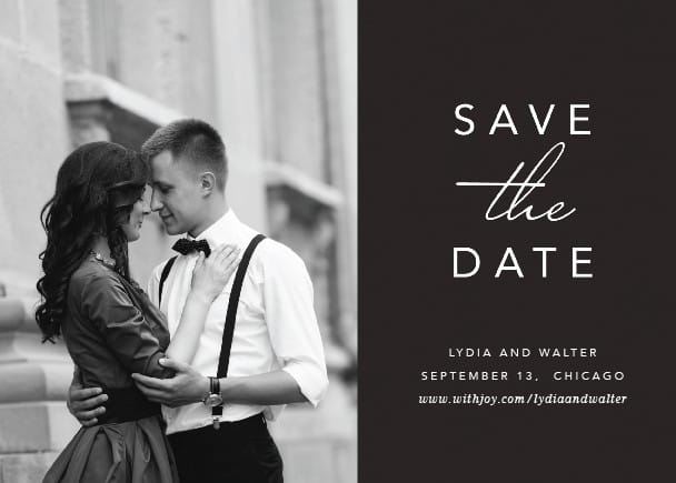 black and white save the date