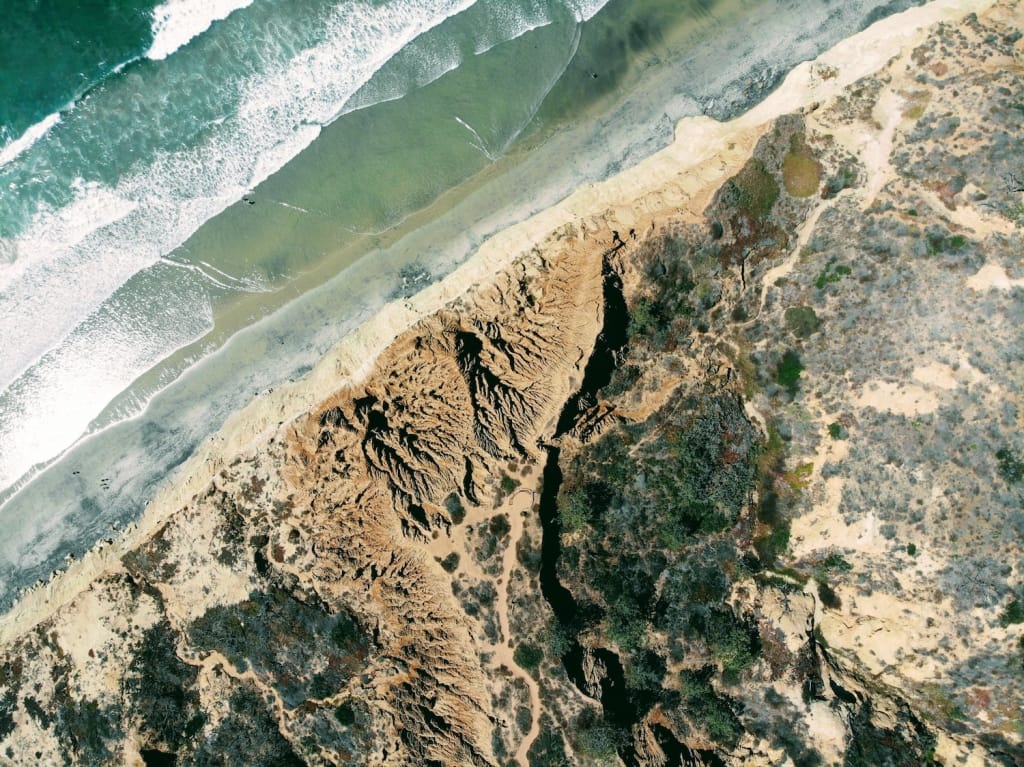 aerial view of torrey pines state park in la jolla, california