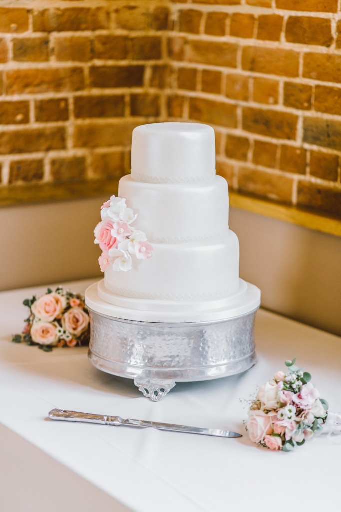 wedding cake at wedding reception