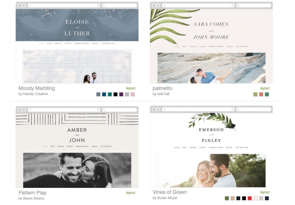 minted wedding website