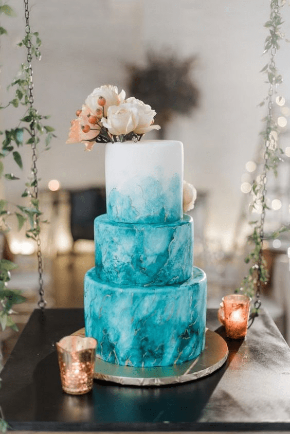 Spring wedding colors: Teal and copper