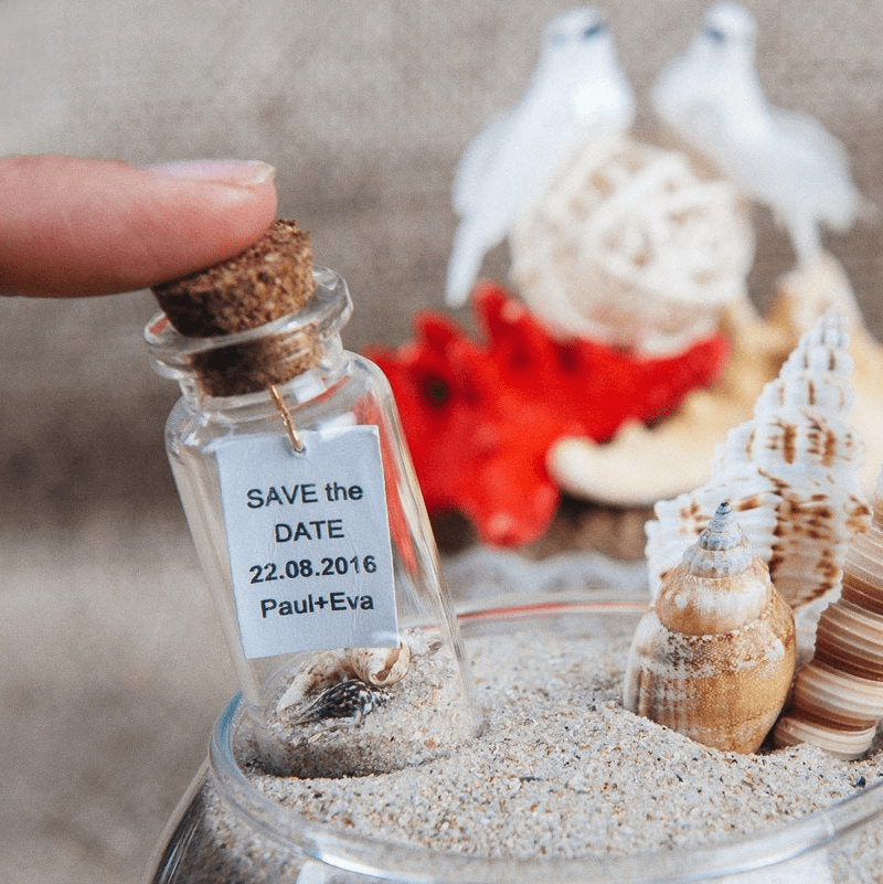 Save the date ideas: Message in a bottle